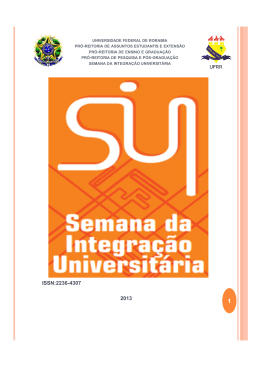 Resumos SIU - Introdu&ccedil;&atilde;o - Universidade Federal de Roraima