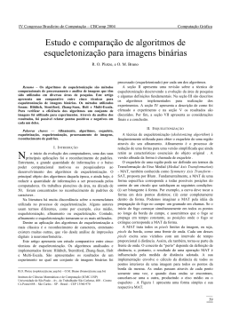 Estudo e compara&ccedil;&atilde;o de algoritmos de esqueletoniza&ccedil;&atilde;o