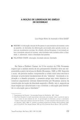 a no&ccedil;&atilde;o de liberdade no em&iacute;lio de rousseau