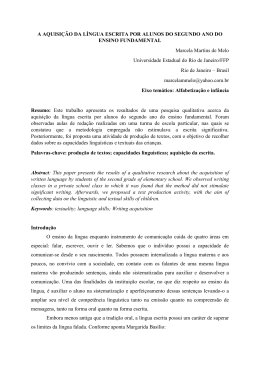 A AQUISI&Ccedil;&Atilde;O DA L&Iacute;NGUA ESCRITA POR ALUNOS DO