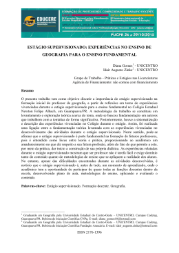 EST&Aacute;GIO SUPERVISIONADO: EXPERI&Ecirc;NCIAS NO ENSINO DE