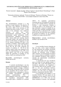 ESTUDO DA INFLU&Ecirc;NCIA DO THIOBACILLUS THIOOXIDANS NA
