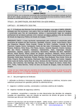 ESTATUTO SOCIAL DO SINDICATO DOS