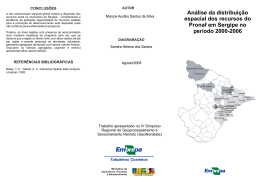 Análise da distribuição espacial dos recursos do Pronaf em Sergipe