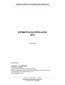 ESTIMATIVA DA POPULA&Ccedil;&Atilde;O 2015 - Observat&oacute;rio de Informa&ccedil;&otilde;es