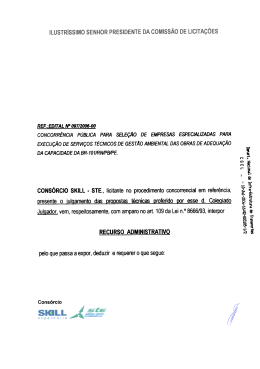 Recurso apresentado pelo Cons&oacute;rcio SKILL/STE