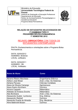reuni&atilde;o obrigat&oacute;ria com todos os estudantes contemplados