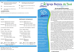 DIA DO ADOLESCENTE BATISTA 04 de Agosto de 2013