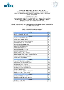Lista dos alunos selecionados aperfei&ccedil;oamento