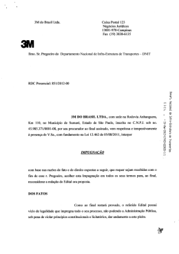 3M do Brasil Ltda. Caixa Postal 123 Negócios Jurídicos l3001