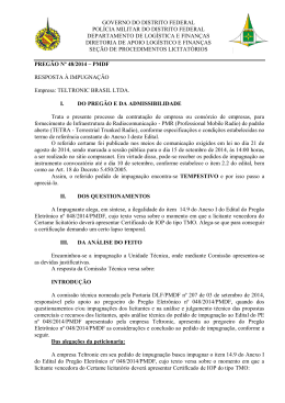 Impugna&ccedil;&atilde;o - PMDF - Governo do Distrito Federal