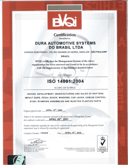 DURA AUTOMOTIVE SYSTEMS DO BRASIL LTDA