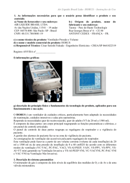 Air Liquide Brasil Ltda&ndash; HORUS &ndash; Instru&ccedil;&otilde;es de Uso 1