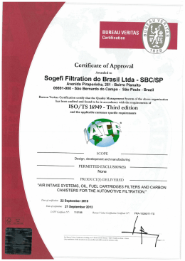 Sogefi Filtration do Brasil Ltda - SBCISP
