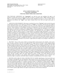 apple computer brasil ltda purchase agreement purchase order