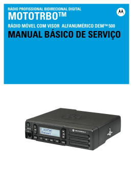 Manual de Opera&ccedil;&atilde;o - R&aacute;dio Digital Motorola DEP550