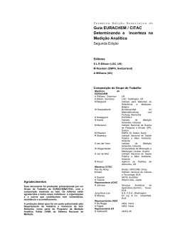 Guia EURACHEM / CITAC Determinando a Incerteza na