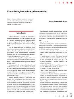 Considera&ccedil;&otilde;es sobre psicrometria