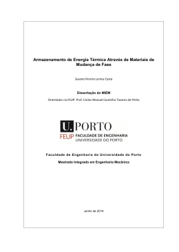 Armazenamento de Energia T&eacute;rmica Atrav&eacute;s de Materiais de