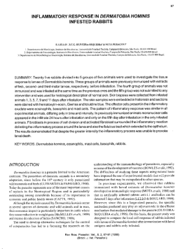 INFLAMMATORY RESPONSE IN DERMATOBIA HOMINIS