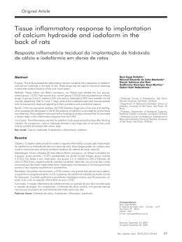 Tissue inflammatory response to implantation of calcium