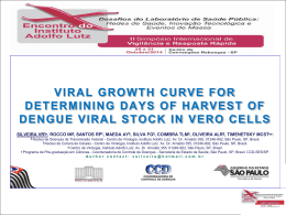 viral growth curve for determining days of harvest of dengue viral