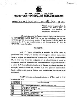 Portaria n&ordm; 8.065 de 30 de setembro de 2011