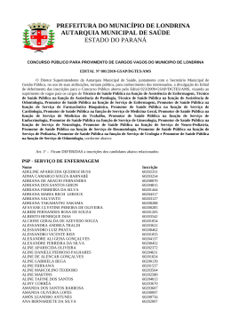 prefeitura do município de londrina autarquia municipal de saúde