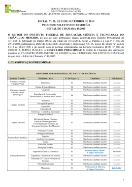 edital de chamada remo&ccedil;&atilde;o 49/2015 - resultado preliminar