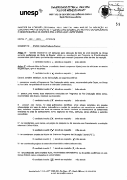 Parecer Favorável - Instituto de Geociências e Ciências Exatas