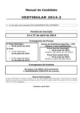 Manual do Candidato VESTIBULAR 2014.2