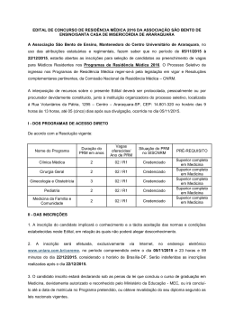 EDITAL DE CONCURSO DE RESID&Ecirc;NCIA M&Eacute;DICA 2016