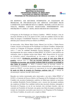 Resposta aos recursos - facic - Universidade Federal de Uberlândia