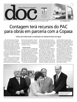 Contagem ter&aacute; recursos do PAC para obras em parceria com a