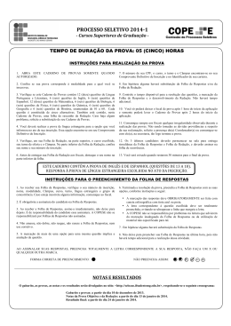 processo seletivo 2014-‐1 - Instituto Federal do Sudeste de Minas
