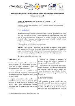 Desenvolvimento de um rel&oacute;gio digital com arduino utilizando base