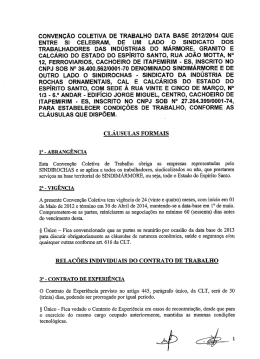 Conven&ccedil;&atilde;o Coletiva 2012/2014 assinada pelo Sindirochas e o