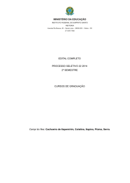 Edital - Instituto Federal do Esp&iacute;rito Santo - IFES