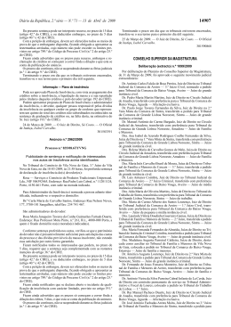 Delibera&ccedil;&atilde;o (extracto) n.&ordm; 1099/2009