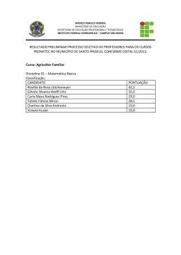 Resultado preliminar Santo &Acirc;ngelo