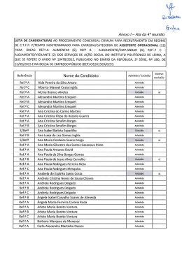 Projeto de lista de candidatos admitidos e candidatos excluídos