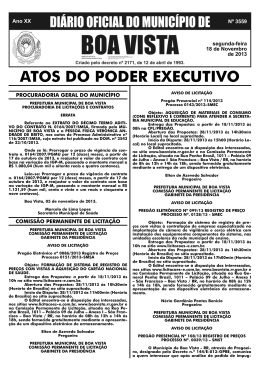 dom n&ordm; 3559.indd - Prefeitura Municipal de Boa Vista