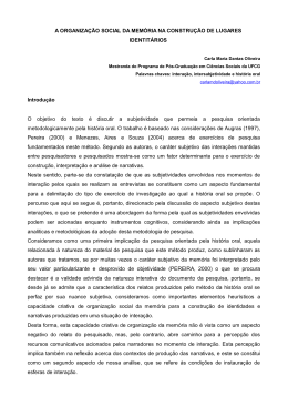 a organiza&ccedil;&atilde;o social da mem&oacute;ria na constru&ccedil;&atilde;o de - Anpuh