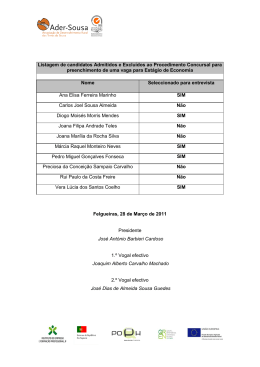 Listagem de candidatos Admitidos e Excluídos ao Procedimento