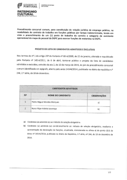 Projeto de lista de candidatos admitidos e exclu&iacute;dos