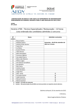 Lista ordenada - Agrupamento de Escolas da Gafanha da Nazaré