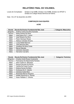 RELAT&Oacute;RIO FINAL DO VOLEIBOL