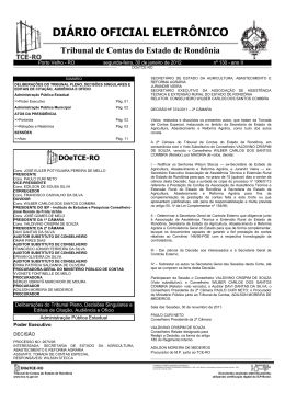 DI&Aacute;RIO OFICIAL ELETR&Ocirc;NICO Tribunal de Contas do - TCE-RO