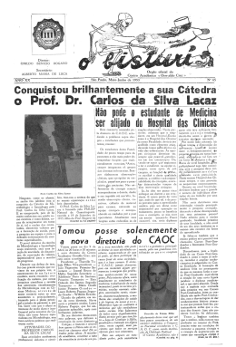 o Prof. Dr. Carlos da Silva Lacaz e Medicina as Clínicas