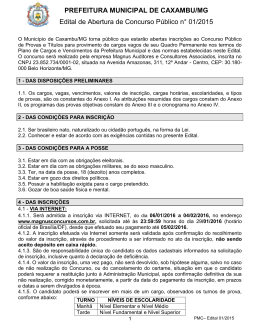 Documento Edital Concurso Prefeitura Caxambu 2016